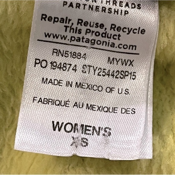 Patagonia T Snap Retool Pullover Fleece Kangaroo Pocket  RARE Color Yellow XS - Picture 7 of 9
